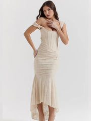 Irregular hem trumpet silhouette formal dress for women