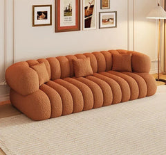 living room styled with italian inspired floor-level lazy sofa
