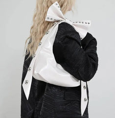 Lightweight fairycore shoulder purse with hasp closure

