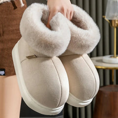 Kid suede warm slippers with EVA sole