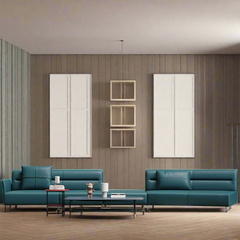 Spacious curved leather modular sofa for luxury interiors