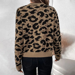 The back view of the sweater, showing the classic O-neckline.

