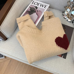 High street beige red sweater for soft girl Pinterest style