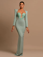 A close-up shot of the hollow-out detail and the sleek fabric.