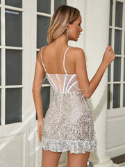 Autumn luxury clubwear dress with sparkling diamond detailing

