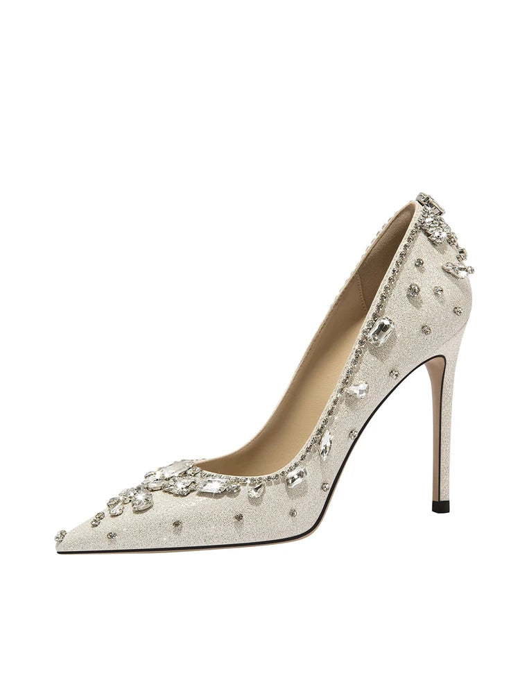 Elegant sequin pumps with genuine leather lining