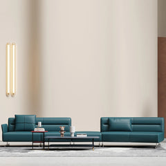 Spacious curved leather modular sofa for luxury interiors