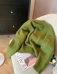 Luxury autumn winter women’s cashmere cardigan in green