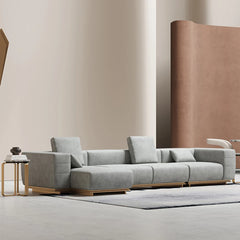 Luxury sectional sofa in frosted leather finish
