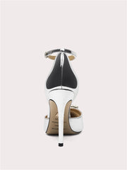 Luxury silver thin heel shoes for weddings and banquets