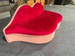 Mae West Lips Sofa in plush red velvet upholstery