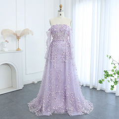 Off-shoulder beaded tulle gown with sweep train