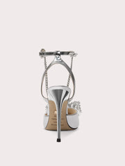Butterfly knot silver event heels for women
