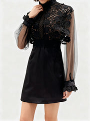 Front-facing silhouette showing the slim fit and above-knee length of the mini dress