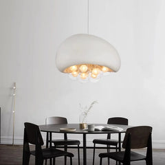 Minimalist modern dome pendant lighting a kitchen island