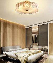 Minimalist modern glass flush fixture for bedrooms or foyers
