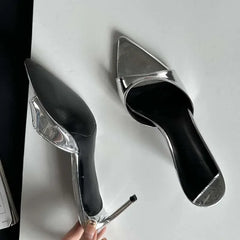 Stylish thin heel mule shoes for versatile street style looks