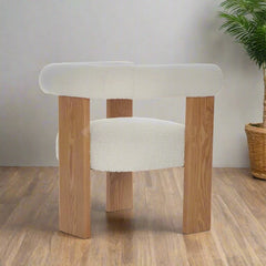 Modern upholstered dining chair in solid wood frame