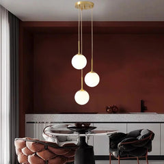 Modern glass ball LED pendant chandelier lighting sculptural dining room for Home Lobby Stairs Decor