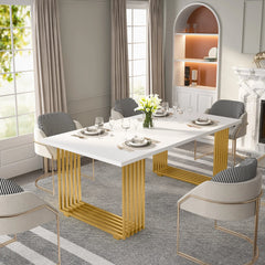 70 inch office table with wide white surface and metal base
