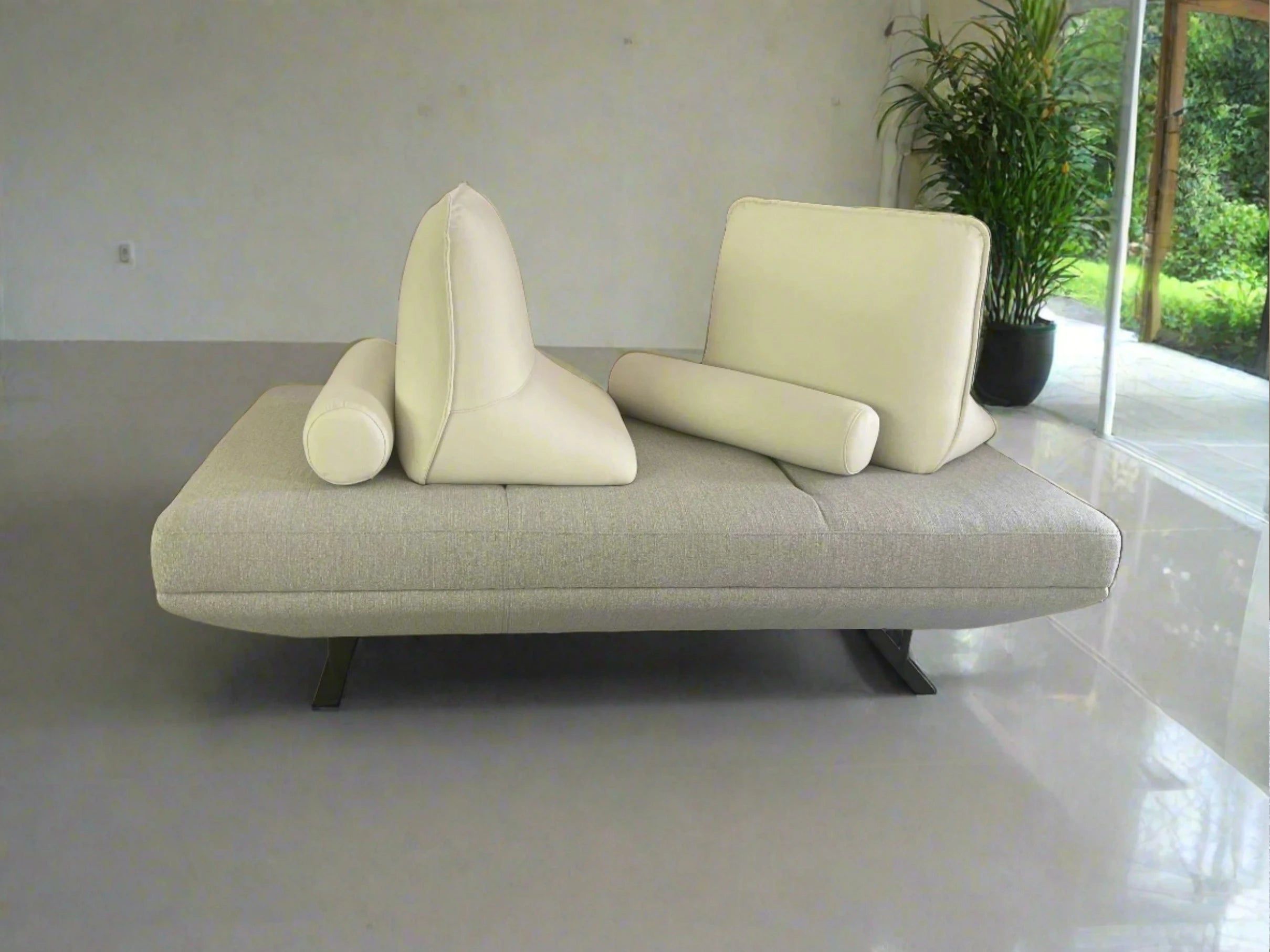 Modern Prado sofa with modular cushions in neutral fabric