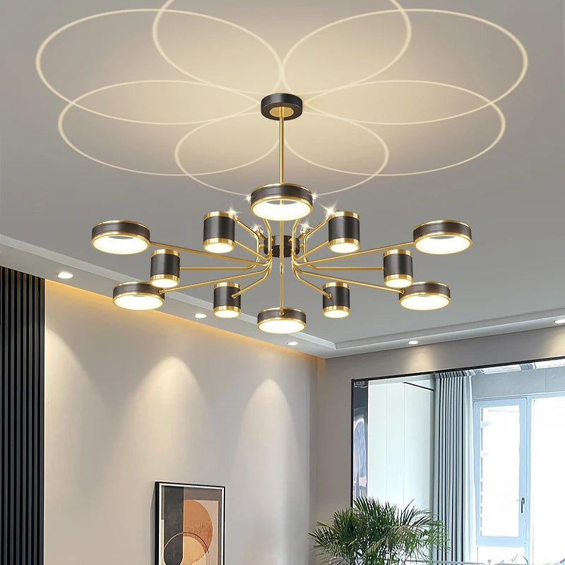 Modern star moon ceiling light in a cozy bedroom