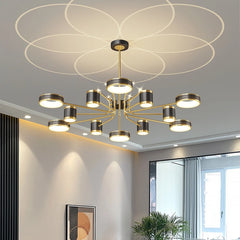 Modern star moon ceiling light in a cozy bedroom