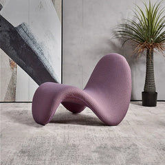 Modern wavy accent chair stacked in color options