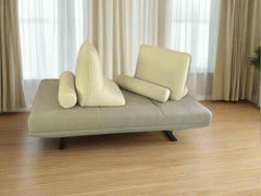 Low-profile fabric Prado sofa with steel legs