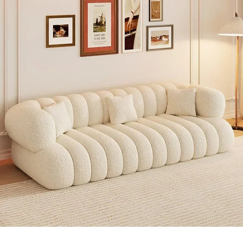 modern nordic lounge sofa with low-profile design and L-shape
