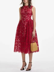 O-neck sleeveless A-line gown for women’s cocktail parties