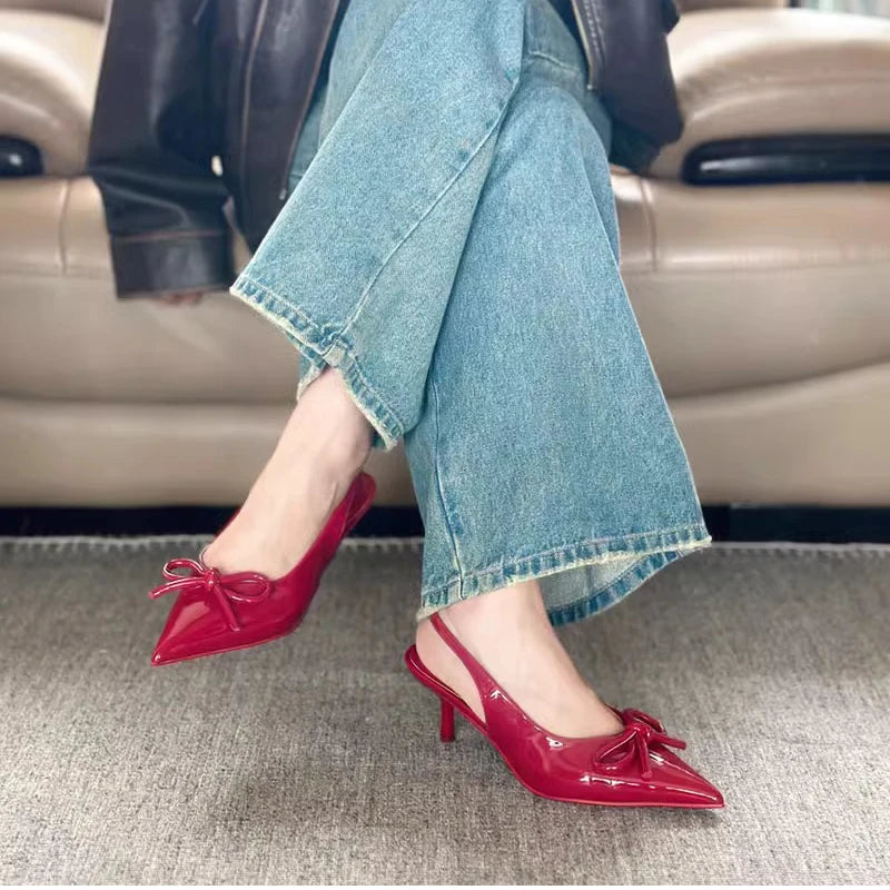 Women’s party sandals with thin high heel