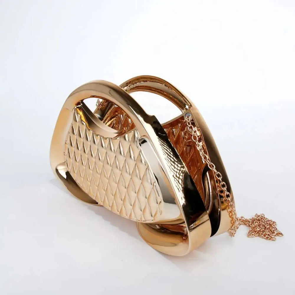 Structured party clutch designed in acrylic with sculptural silhouette