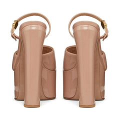 Peep toe block heel sandals perfect for special occasion wear