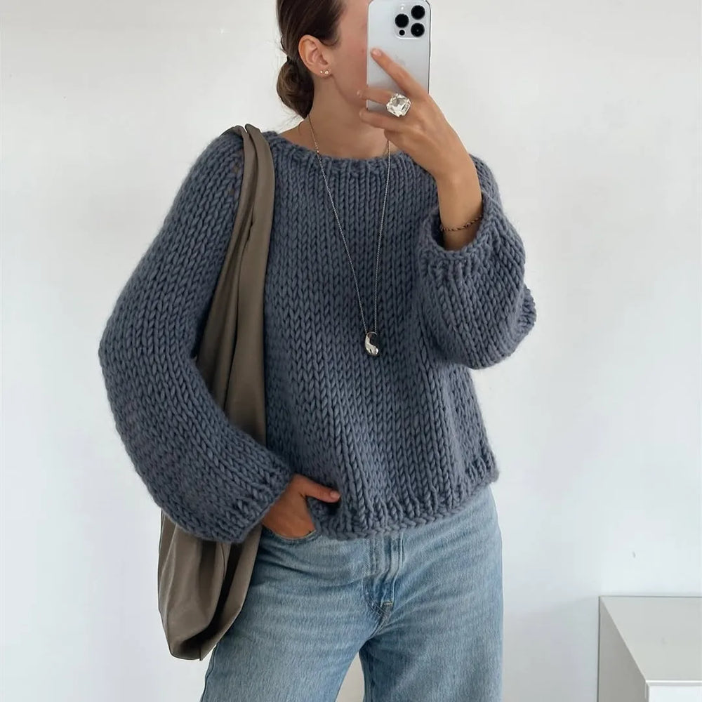Trending gray knit jumper seen in Pinterest and TikTok viral looks