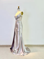 Backless floor-length formal gown with sculpted silhouette