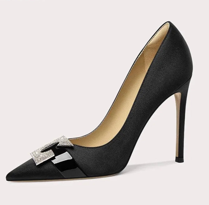 Elegant silk stiletto pumps for evening occasions