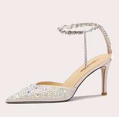 Satin thin heel sandals for weddings and parties
