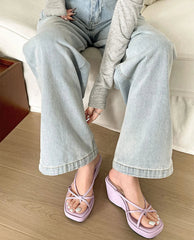 Women’s summer wedge sandals with cushioned sole