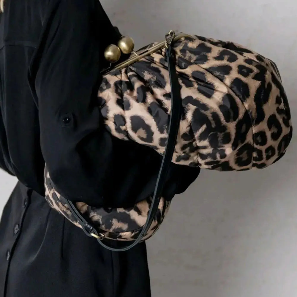 Women’s oversized leopard frame bag with chain strap