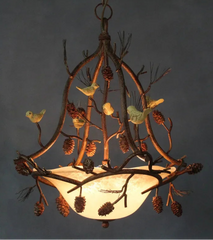 Retro iron branch pendant lighting casting warm ambient glow