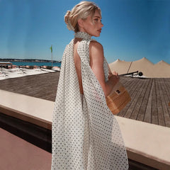 Ribbon scarf accent dress for chic evening wear