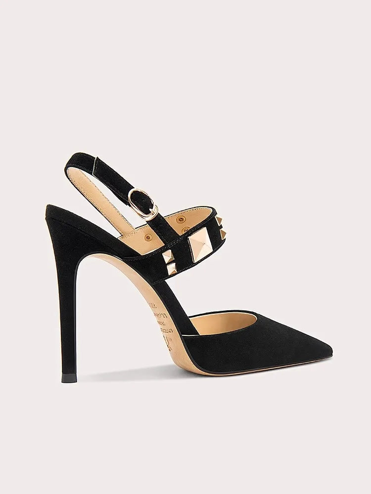 Rock chic formal party shoes in black and gold for statement looks
