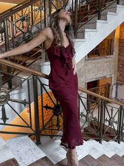 Romantic tiered chiffon v-neck gown perfect for weddings