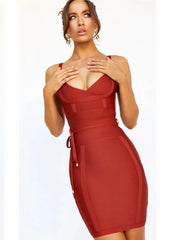 sash detail red sheath midi dress for weddings and parties