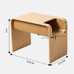 Scandinavian solid wood corner side table with minimalist design