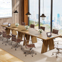 side profile of 70 inch commercial office desk in use

