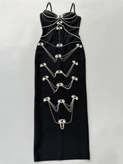Sexy clubwear mini dress with sparkling crystal embellishments