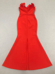 Sleek sleeveless formal gown with modern design