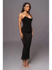 Sleek sleeveless patchwork dress for summer clubwear